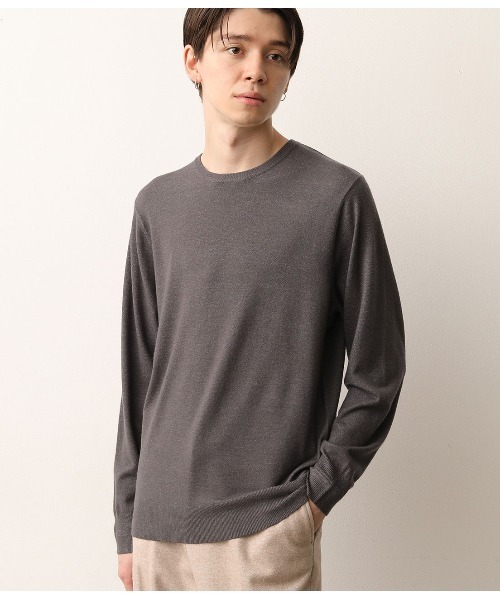 JUNRED（ジュンレッド）の「【ウォッシャブルストレッチ】クルーネックニット（ニット/セーター・メンズ・ブラック/スミクロ/キャメル/ワイン・S/M/L/LL）」の3枚目の写真