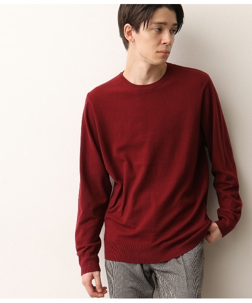 JUNRED（ジュンレッド）の「【ウォッシャブルストレッチ】クルーネックニット（ニット/セーター・メンズ・ブラック/スミクロ/キャメル/ワイン・S/M/L/LL）」の7枚目の写真