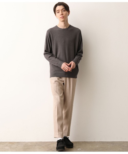 JUNRED（ジュンレッド）の「【ウォッシャブルストレッチ】クルーネックニット（ニット/セーター・メンズ・ブラック/スミクロ/キャメル/ワイン・S/M/L/LL）」の5枚目の写真