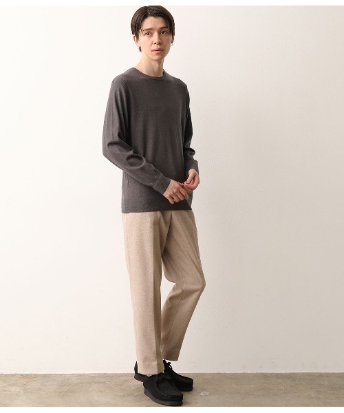 JUNRED（ジュンレッド）の「【ウォッシャブルストレッチ】クルーネックニット（ニット/セーター・メンズ・ブラック/スミクロ/キャメル/ワイン・S/M/L/LL）」の9枚目の写真