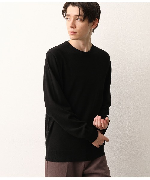 JUNRED（ジュンレッド）の「【ウォッシャブルストレッチ】クルーネックニット（ニット/セーター・メンズ・ブラック/スミクロ/キャメル/ワイン・S/M/L/LL）」の6枚目の写真