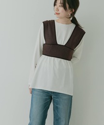 KBF+ | KBF+　ニットベスト付ロングTシャツ(Tシャツ/カットソー)