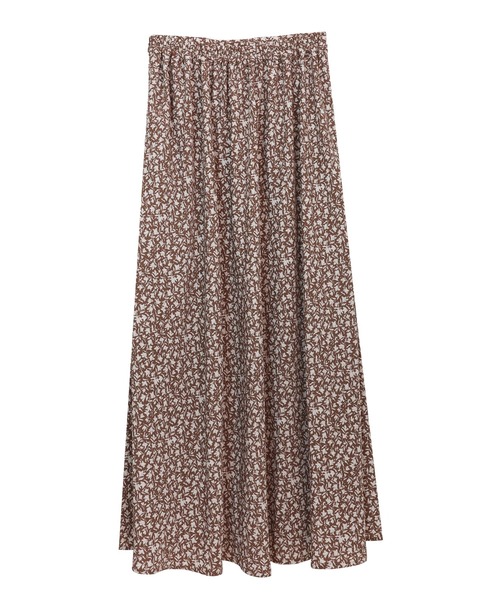 花柄シフォンフレアロングスカート（スカート）｜andme（アンドミー
