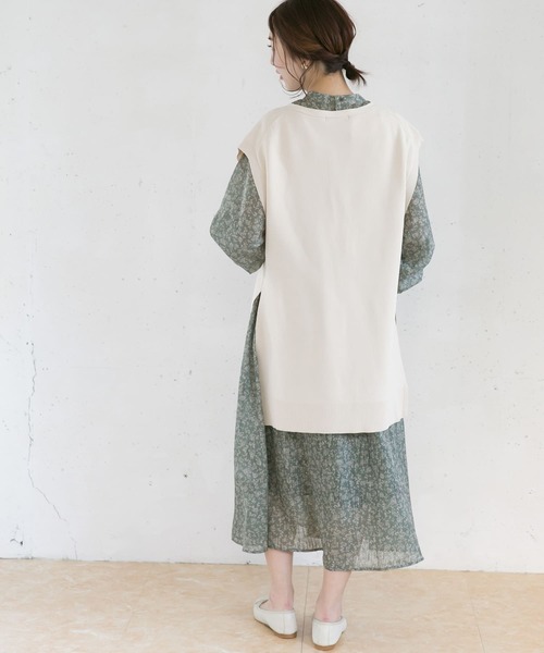 【大人気】SANDRO 花柄 タートルネック ギャザー ワンピース 楽天市場】ロングワンピース / CALINER (カリネ) ボイル レトロ
