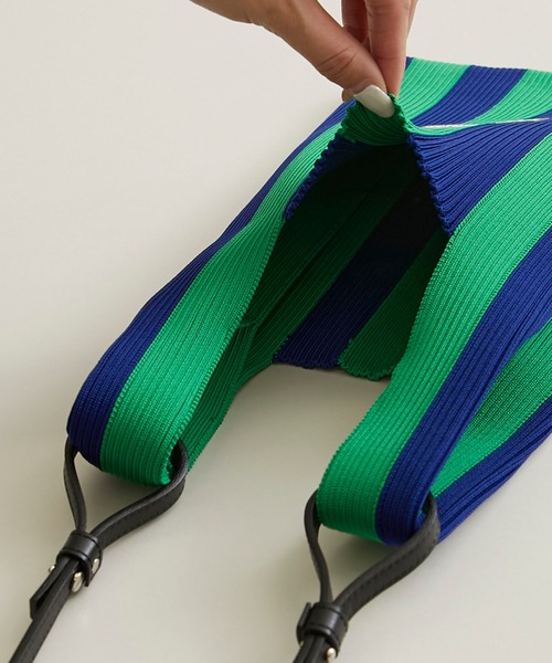 STUDIOUS SELECT（ステュディオスセレクト）の「【LASTFRAME (ラストフレーム)】ストライプマーケットバッグスモール /L21201（ショルダーバッグ・レディース・ブラック/イエロー/グリーン・FREE）」の8枚目の写真