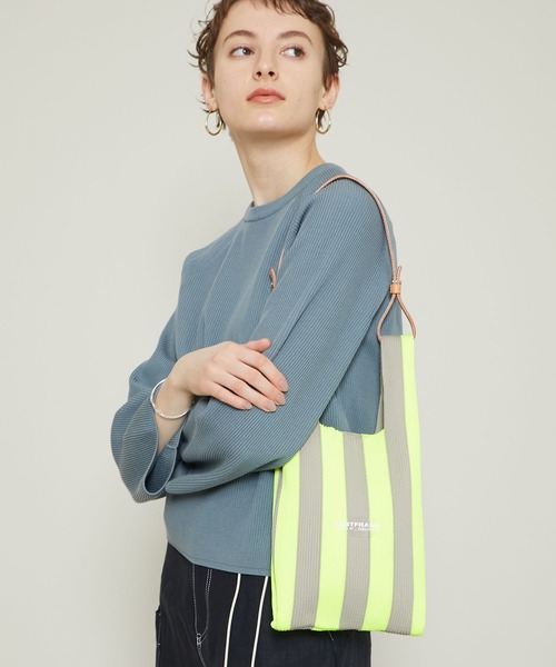 STUDIOUS SELECT（ステュディオスセレクト）の「【LASTFRAME (ラストフレーム)】ストライプマーケットバッグスモール /L21201（ショルダーバッグ・レディース・ブラック/イエロー/グリーン・FREE）」の11枚目の写真