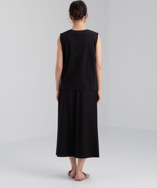 green label relaxing（グリーンレーベルリラクシング）の「FFC ペアアップ ノースリーブ プルオーバー カットソー ＆ フレア スカート セット（ワンピース・レディース・ブラック/ブラウン/レッド・FREE）」の14枚目の写真