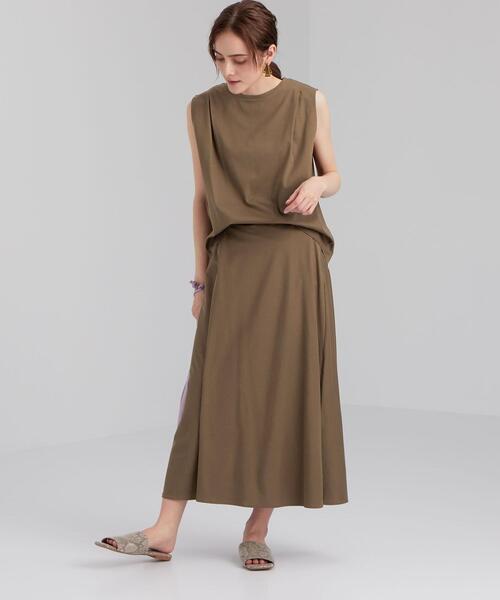 green label relaxing（グリーンレーベルリラクシング）の「FFC ペアアップ ノースリーブ プルオーバー カットソー ＆ フレア スカート セット（ワンピース・レディース・ブラック/ブラウン/レッド・FREE）」の19枚目の写真