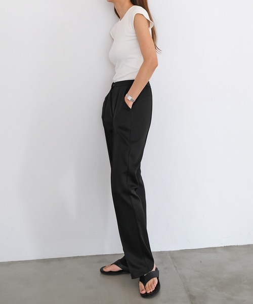 AKTE（アクテ）の「コンパクトリブTシャツ（Tシャツ/カットソー・レディース・ホワイト/ブラック/パープル/ネイビー・FREE）」の14枚目の写真