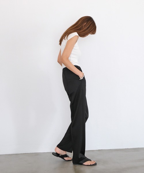 AKTE（アクテ）の「コンパクトリブTシャツ（Tシャツ/カットソー・レディース・ホワイト/ブラック/パープル/ネイビー・FREE）」の7枚目の写真