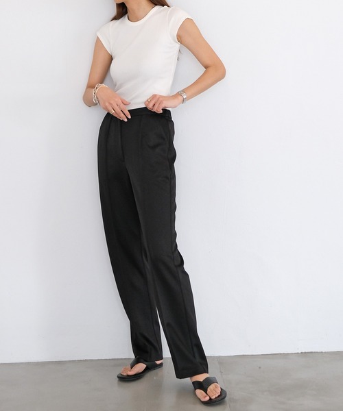 AKTE（アクテ）の「コンパクトリブTシャツ（Tシャツ/カットソー・レディース・ホワイト/ブラック/パープル/ネイビー・FREE）」の16枚目の写真