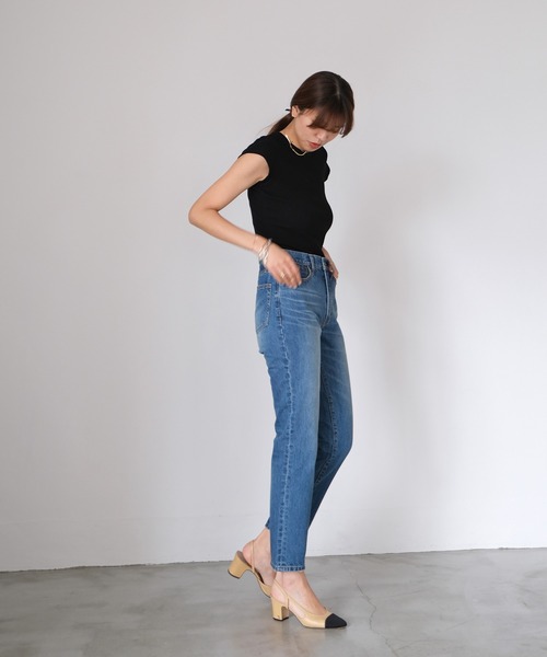 AKTE（アクテ）の「コンパクトリブTシャツ（Tシャツ/カットソー・レディース・ホワイト/ブラック/パープル/ネイビー・FREE）」の8枚目の写真