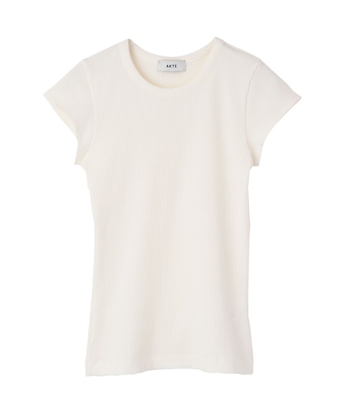 AKTE（アクテ）の「コンパクトリブTシャツ（Tシャツ/カットソー・レディース・ホワイト/ブラック/パープル/ネイビー・FREE）」の20枚目の写真
