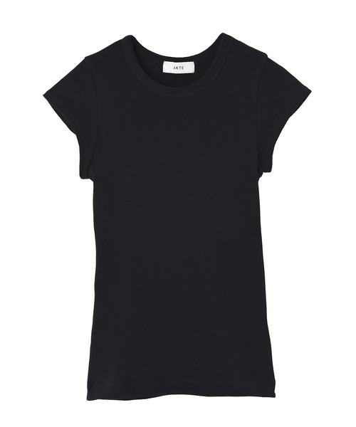 AKTE（アクテ）の「コンパクトリブTシャツ（Tシャツ/カットソー・レディース・ホワイト/ブラック/パープル/ネイビー・FREE）」の9枚目の写真