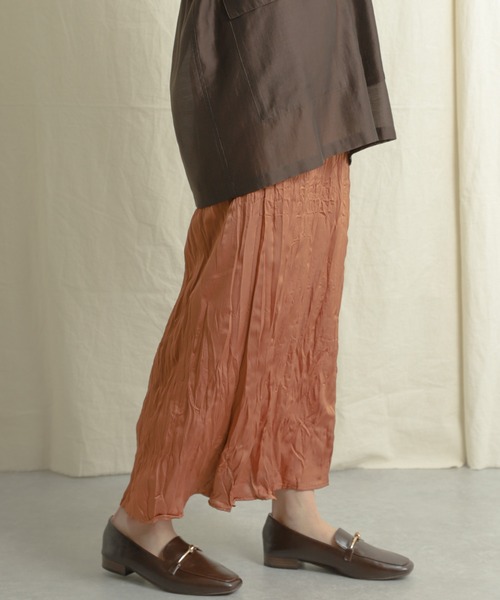 SENSE OF PLACE by URBAN RESEARCH（センスオブプレイスバイアーバンリサーチ）の「クリンクルスカート（スカート・レディース・ブラック/オレンジ/アイボリー・ONE）」の16枚目の写真