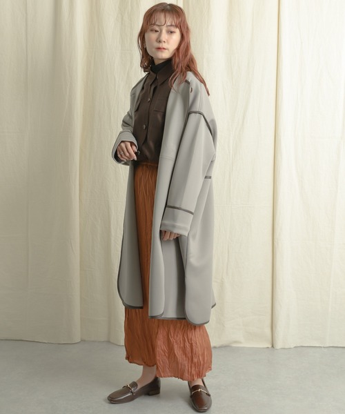 SENSE OF PLACE by URBAN RESEARCH（センスオブプレイスバイアーバンリサーチ）の「クリンクルスカート（スカート・レディース・ブラック/オレンジ/アイボリー・ONE）」の4枚目の写真