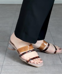 【親子お揃い】PVC素材のメニ―ストラップクリアヒールサンダル