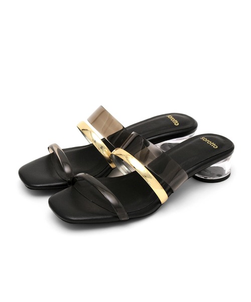 SOROTTO(ソロット)の「【親子お揃い】PVC素材のメニ―ストラップクリアヒールサンダル(サンダル・レディース・ブラック/パープル/グリーン/アイボリー/ブラウン系その他・LL/S/M/L)」の12枚目の写真