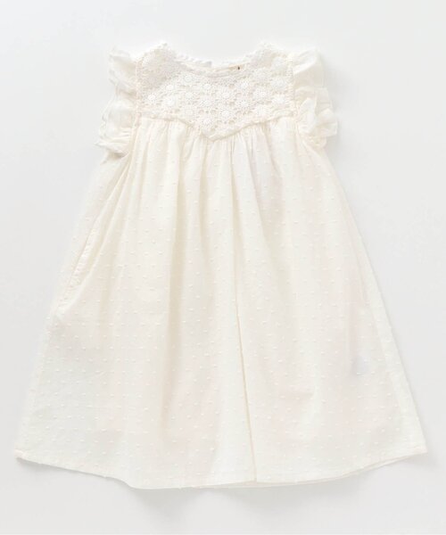 apres les cours（アプレレクール）の「フラワーレース切り替えワンピース（ワンピース・キッズ・サックスブルー/オフホワイト・110cm/120cm/130cm/140cm/90cm/80ｃｍ/100cm）」の5枚目の写真