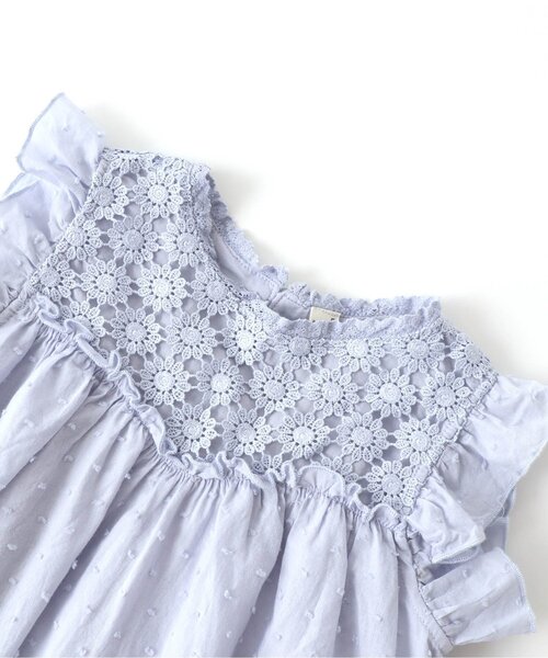 apres les cours（アプレレクール）の「フラワーレース切り替えワンピース（ワンピース・キッズ・サックスブルー/オフホワイト・110cm/120cm/130cm/140cm/90cm/80ｃｍ/100cm）」の8枚目の写真