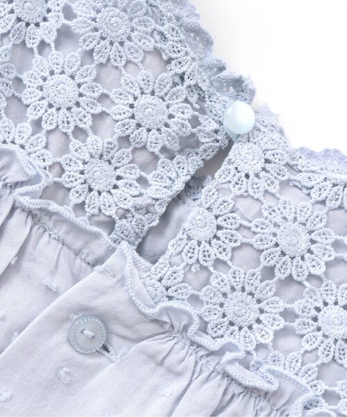 apres les cours（アプレレクール）の「フラワーレース切り替えワンピース（ワンピース・キッズ・サックスブルー/オフホワイト・110cm/120cm/130cm/140cm/90cm/80ｃｍ/100cm）」の9枚目の写真