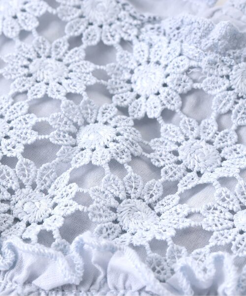 apres les cours（アプレレクール）の「フラワーレース切り替えワンピース（ワンピース・キッズ・サックスブルー/オフホワイト・110cm/120cm/130cm/140cm/90cm/80ｃｍ/100cm）」の11枚目の写真