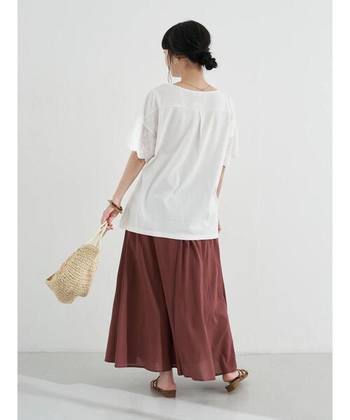 earth music&ecology（アースミュージックアンドエコロジー）の「キャンブリックフレアスカート ＊（スカート・レディース・ベージュ/ブラウン/ボルドー/ピンク/イエロー/ブラック/グリーン/オフホワイト・FREE）」の11枚目の写真