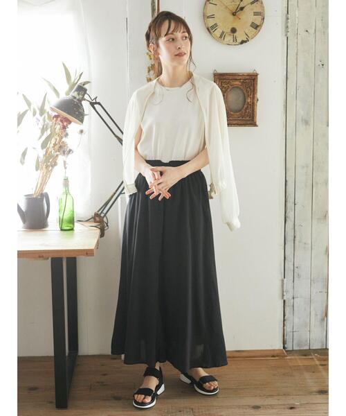 earth music&ecology（アースミュージックアンドエコロジー）の「キャンブリックフレアスカート ＊（スカート・レディース・ベージュ/ブラウン/ボルドー/ピンク/イエロー/ブラック/グリーン/オフホワイト・FREE）」の12枚目の写真
