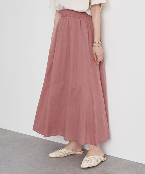 earth music&ecology（アースミュージックアンドエコロジー）の「キャンブリックフレアスカート ＊（スカート・レディース・ベージュ/ブラウン/ボルドー/ピンク/イエロー/ブラック/グリーン/オフホワイト・FREE）」の7枚目の写真