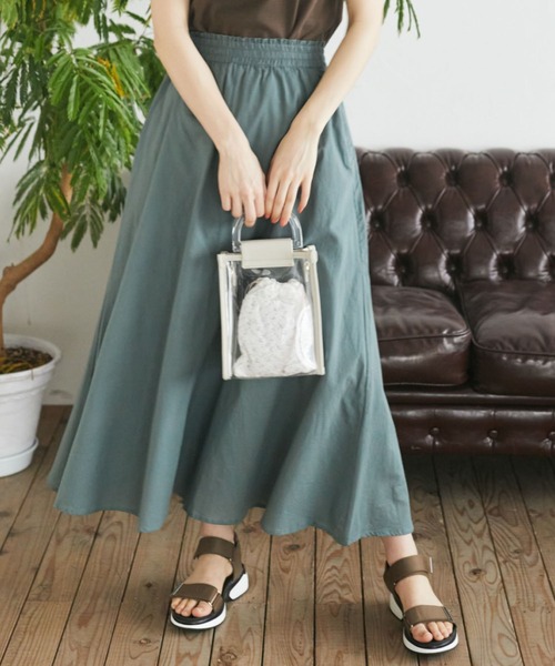 earth music&ecology（アースミュージックアンドエコロジー）の「キャンブリックフレアスカート ＊（スカート・レディース・ベージュ/ブラウン/ボルドー/ピンク/イエロー/ブラック/グリーン/オフホワイト・FREE）」の5枚目の写真