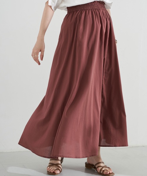 earth music&ecology（アースミュージックアンドエコロジー）の「キャンブリックフレアスカート ＊（スカート・レディース・ベージュ/ブラウン/ボルドー/ピンク/イエロー/ブラック/グリーン/オフホワイト・FREE）」の8枚目の写真