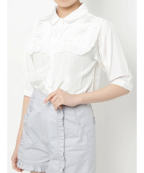 merry jenny（メリージェニー）の「プリーツテープピンタックブラウス（シャツ/ブラウス・レディース・ライトブルー/オフホワイト/ベージュ・FREE）」の2枚目の写真