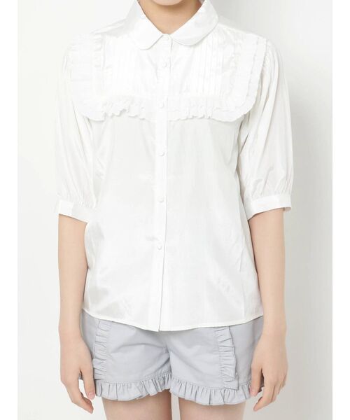 merry jenny（メリージェニー）の「プリーツテープピンタックブラウス（シャツ/ブラウス・レディース・ライトブルー/オフホワイト/ベージュ・FREE）」の11枚目の写真