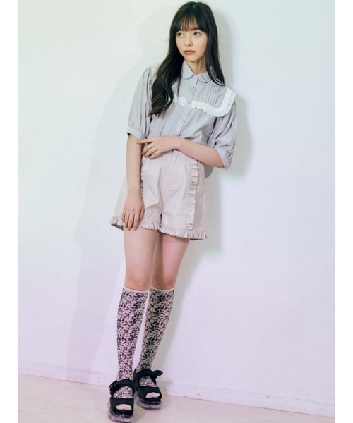 merry jenny（メリージェニー）の「プリーツテープピンタックブラウス（シャツ/ブラウス・レディース・ライトブルー/オフホワイト/ベージュ・FREE）」の10枚目の写真