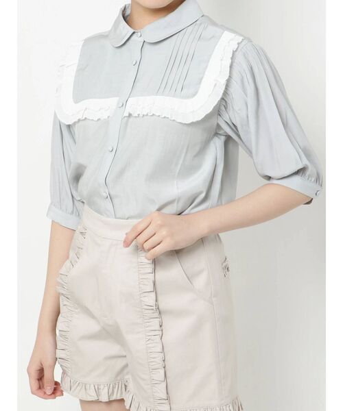 merry jenny（メリージェニー）の「プリーツテープピンタックブラウス（シャツ/ブラウス・レディース・ライトブルー/オフホワイト/ベージュ・FREE）」の20枚目の写真