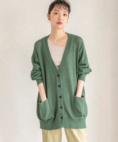 LOWRYS FARM（ローリーズファーム）の「１２ＧボタンミドルカーディガンＬＳ　941274（カーディガン/ボレロ・レディース・ブラウン/グリーン/アイボリー・FREE）」の3枚目の写真