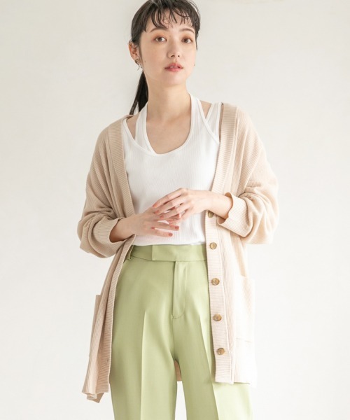 LOWRYS FARM（ローリーズファーム）の「１２ＧボタンミドルカーディガンＬＳ　941274（カーディガン/ボレロ・レディース・ブラウン/グリーン/アイボリー・FREE）」の2枚目の写真