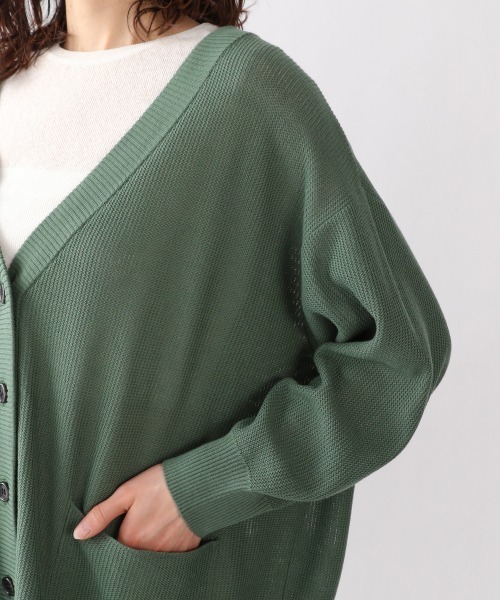 LOWRYS FARM（ローリーズファーム）の「１２ＧボタンミドルカーディガンＬＳ　941274（カーディガン/ボレロ・レディース・ブラウン/グリーン/アイボリー・FREE）」の4枚目の写真