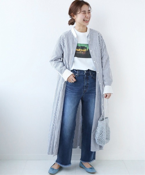 JOURNAL STANDARD relume（ジャーナルスタンダード　レリューム）の「タイプライターワッシャークレリックワンピース◆（ワンピース・レディース・グレー/ブルー・FREE）」の11枚目の写真