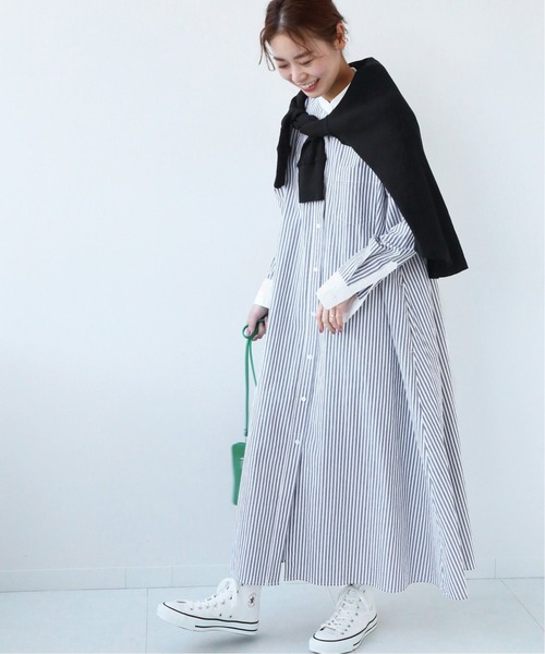 JOURNAL STANDARD relume（ジャーナルスタンダード　レリューム）の「タイプライターワッシャークレリックワンピース◆（ワンピース・レディース・グレー/ブルー・FREE）」の7枚目の写真