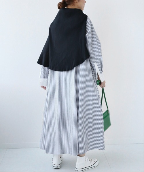 JOURNAL STANDARD relume（ジャーナルスタンダード　レリューム）の「タイプライターワッシャークレリックワンピース◆（ワンピース・レディース・グレー/ブルー・FREE）」の4枚目の写真