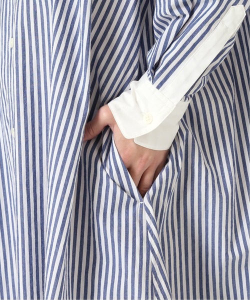 JOURNAL STANDARD relume（ジャーナルスタンダード　レリューム）の「タイプライターワッシャークレリックワンピース◆（ワンピース・レディース・グレー/ブルー・FREE）」の5枚目の写真