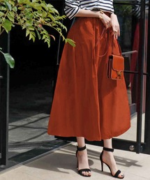 ELFRANK | タフタギャザーボリュームフレアミモレ丈スカート(スカート)