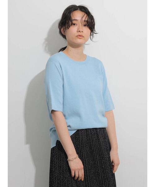 AMERICAN HOLIC（アメリカンホリック）の「Tシャツライクニットプルオーバー　＊（ニット/セーター・レディース・オフホワイト/サックスブルー/その他7/ネイビー・L/M）」の5枚目の写真