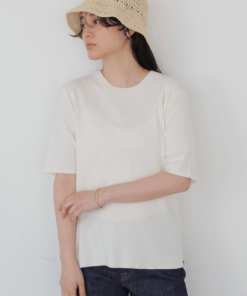 AMERICAN HOLIC（アメリカンホリック）の「Tシャツライクニットプルオーバー　＊（ニット/セーター・レディース・オフホワイト/サックスブルー/その他7/ネイビー・L/M）」の2枚目の写真