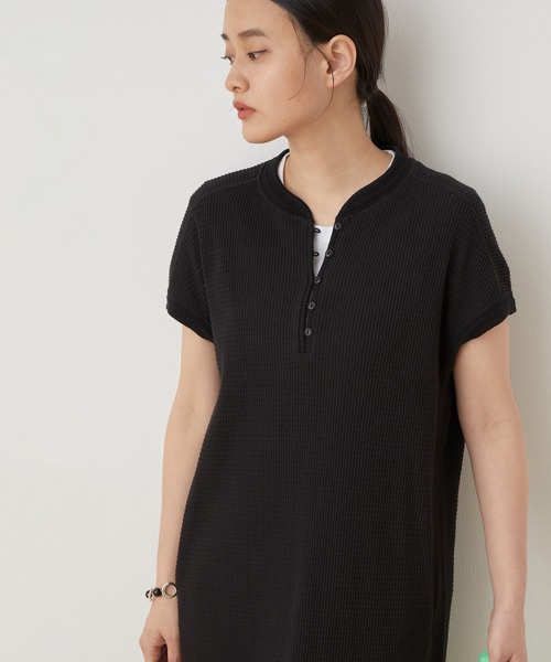 ADAM ET ROPE'（アダムエロペ）の「＜洗える＞サーマルスリーブレスワンピース（ワンピース・レディース・ブラック/キナリ・FREE）」の7枚目の写真