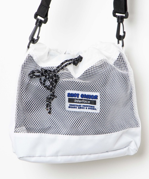 WEGO（ウィゴー）の「WEGO/メッシュ巾着ショルダー（ショルダーバッグ・レディース・ホワイト/ブラック・FREE）」の5枚目の写真