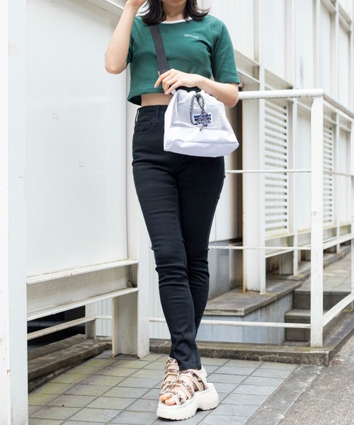 WEGO（ウィゴー）の「WEGO/メッシュ巾着ショルダー（ショルダーバッグ・レディース・ホワイト/ブラック・FREE）」の21枚目の写真