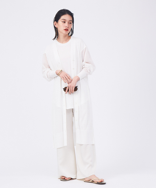 qualite（カリテ）の「ライトコットンリネンカーディガン（カーディガン/ボレロ・レディース・グレー/ホワイト/ブラック・フリー）」の5枚目の写真