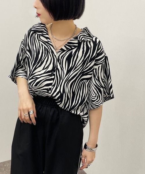 apres jour mignon(アプレジュールミニョン)の「アソート開襟シャツ【ZOZOTOWN限定アイテム】(シャツ/ブラウス・レディース・その他/ブラック/グレイッシュベージュ/ブルー・X-LARGE/フリー)」の20枚目の写真